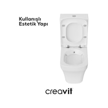 Creavit Solo Rim-off Duroplast Yavaş Kapanan Klozet Kapaklı Beyaz Set