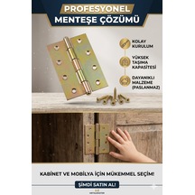 Metalmaster Yaprak Menteşe 12 Cm X 7 Cm - Kapı Ve Mobilya İçin Dayanıklı Sarı Menteşe 1 Adet