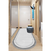 West Home Makinede Yıkanabilir Kaymaz Taban Leke Tutmaz Oval Modern Yolluk Ev Dekorasyonu İçin Gri Kesme Yolluk Wh600 Grey Oval Yolluk