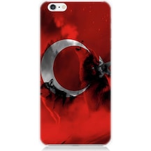 Apple Uyumlu iPhone 6 Plus Silikon Kılıf Türk Bayrağı Ve Kurt