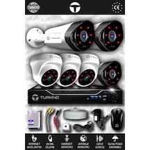 Turkno 6 Kameralı Galia 3 İç Kamera Set HDD'siz Full HD Gece Görüşlü Güvenlik Kamerası Sistemi