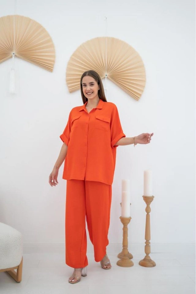 Infivento Oranj Gömlek Ve Pantolon Takım