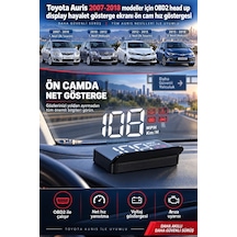 Toyota Auris 2007-2018 Modeller İçin Obd2 Head Up Display Hayalet Gösterge Ekranı Ön Cam Hız Göstergesi