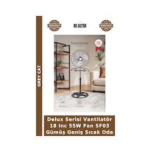 Delux Serisi Vantilatör 18 Inc 55w Fan Sf03 Gümüş Geniş Sıcak Oda