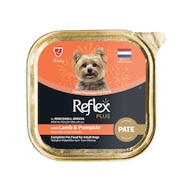 Reflex Plus Alu Tray Kuzu Etli ve Balkabaklı Pate Kıyılmış Küçük Irk Yetişkin Köpek Maması 4 x 85 G