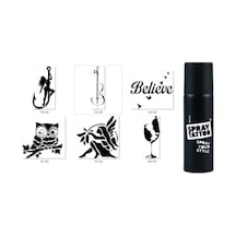Airbrush Tattoo Aşkın Büyüsü Spray Tattoo Geçici Dövme Yapma Seti Siyah Sprey Dövme Siyah