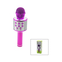 Wireless Mikrofon Karaoke - Hoparlör Usb Şarjlı Usb - Tf - Aux Renkli Krom Kaplama Pil:800mah - Dc 5v Bls-25 4604