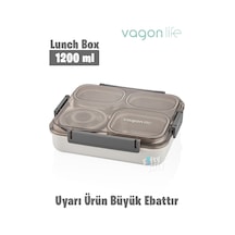 Vagonlife Büyük Ebat 1200 Ml Sızdırmaz,karışmaz 4 Bölmeli Lunch Box Yeni Nesil Sefer Tası -ff7080