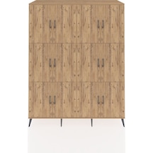Kronos Gardrop 10 Raflı 12 Kapaklı 176x59x221 Çam-çam Çam