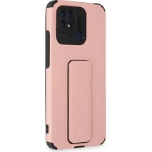 Newface Xiaomi Redmi 10c Kılıf Mega Standlı Silikon - Pudra