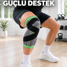 Örme Sporcu Dizliği Ayarlanabilir Çapraz Destek Bantlı Esnek Diz Koruyucu