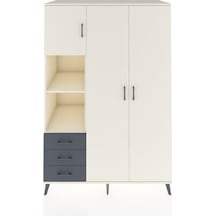 Kronos Dolap 6 Raflı 3 Çekmeceli Tek Askılı 132x59x195 Aytaşı-aytaşı/antrasit Aytası/antrasıt - Aytası