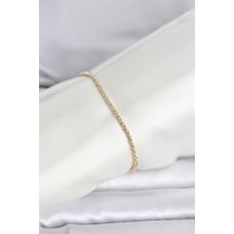 Cm 14k Gold Renk Burgulu Zincir Model Kadın Bileklik - Altın