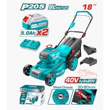 Total Tlmlı 20186 Akülü Çim Biçme Makinesi 40 V 10 Ah