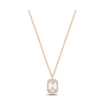 Çekirdekjewelry Baget Taşlı Rose Altın Renkli Halo Kolye Zarif Ve Şık Tasarım Pembe Çekirdekjewelry Baget Taşlı Rose Altın Renkli Halo Kolye Zarif Ve Şık Tasarım Pembe