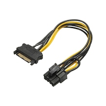 Alfais 5062 Sata To 6+2 Pin 8 Ekran Kartı Power Çevirici Kablosu