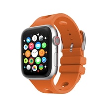 Apple Watch Ultra 49mm Delikli Tasarım Uyumlu Krd-147 Silikon Kordon - Turuncu