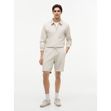 Tommy Hilfiger Essentıal Terry Sweatshort Erkek Bej Eşofman Altı - Mw0mw37240