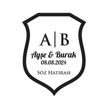 Damla Kalkan Mühür Kına Nişan Düğün 3x3 Cm Özel Etiket / 50 Adet Sticker Beyaz
