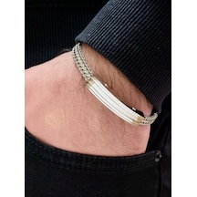 Çelik Erkek Bileklik Balıksırtı Kordon Silver Renk Atmaz 22cm Silver