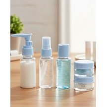 Seyahat İçin 5 Li Şeffaf Dolum Şişesi Seti 30 Ml - Lisinya Mavi
