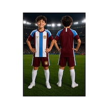 Yenteks Çocuk Halı Saha Futbol Forması Seti Bordo-beyaz Forma+şort+çorap Bordo Bordo