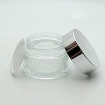 Boş Krem Kavanozu 30 ML 5 Adet Boş Şeffaf Gri Kapaklı Kutu
