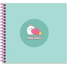Molang 16 15 50 Yp. Çiz. Spiralli Sert Kapak Defter - Yeşil Çok Renkli