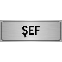 Metal Yönlendirme Levhası, Departman Kapı İsimliği Şef 10x20 cm Gümüş Renk