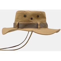 Külah Kadın Camel Güneş Koruyucu Kovboy Safari Şapkası - Standart Camel