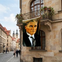Sivil Mustafa Kemal Atatürk Portresi Poster Bayrak Premium Raşel Kumaş Ata23 Diğer