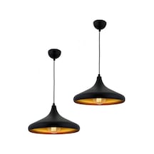 Pera Siyah 2Li Modern Retro Sarkıt Mutfak Salon Avize-Sarkıt Seti