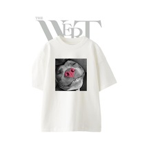 Thewert Dog Heart Nose Tasarım Baskılı Ünisex Beyaz Oversize T-shirt