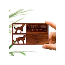 Kişiye Özel Mesleki veteriner Hekim Ahşap Kartvizit (Model 2-3) 5