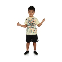Toontoy Kids Toontoy Erkek Çocuk Renkli Baskılı Şortlu Takım Sarı