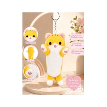 Sevimli Peluş Kedi Anahtarlık Ve Çanta Aksesuarı Sarı Sarı