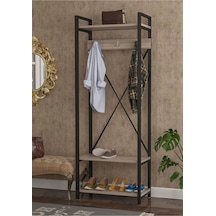 Wood House - Duru Vestiyer Portmanto - Ceviz