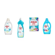 Aquabor Doğal Mineralli Sıvı Beyaz + Elde Bulaşık + 4 Kg Renkliler + Sıvı Renkliler 4 Lü Set