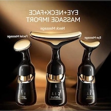 Createtech Yüz Yedek Springsun Siyah Sıkılaştırıcı Masaj Kremi Elektrikli Boyun Başlıklı Aleti 3'ü 1 Arada Siyah