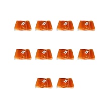 Plastik Şeffaf Turuncu Sup Kaşık - Tatlı Dondurma Kaşığı - 12.5 Cm. - 50 Adetlik 10 Paket Turuncu