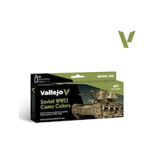 Vallejo 71188, 8x18 Ml. Soviet Wwıı Camo Colors Model Air Boya Seti Standart