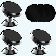 Hfambition 3'lü Manyetik Araç Telefon Tutucu Seti - Güçlü Yapışkanlı, Metal Plakalı, Çizilmeye Karşı Koruma Siyah