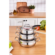 Karaca Emirgan İndüksiyon Tabanlı 6 Parça Çelik Sahan Set