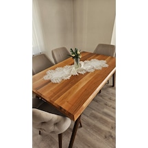 Çınar Desen Fransız Dantelli Keten Gardeya Lüks Runner