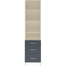 Arges Dolap 4 Raflı 3 Çekmeceli 60x30x243 Aytaşı-antrasit Aytaşı