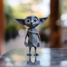 Low Poly Dobby - 10 Cm Dekoratif 3d Yazıcı Baskı Figür - Premium Pla