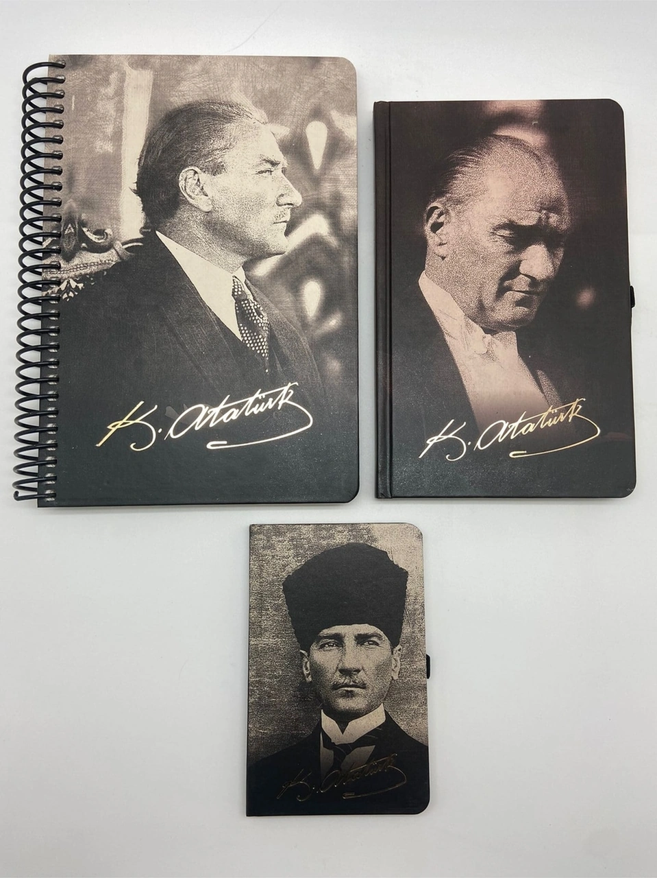 Atatürk Eski Ajanda 2'li + 9x14 Haftalık Ajanda Siyah