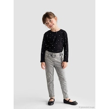LC Waikiki Lcw Kids Siyah Beli Lastikli Kız Çocuk Tayt Pantolon Blakız Çocuk Rodeo
