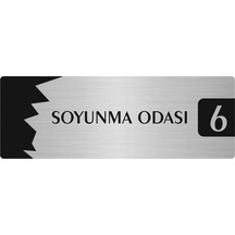 Metal Departman Kapı İsimliği, Yönlendirme Levhası Soyunma Odası 6 7x20 Cm Gümüş Renk