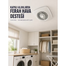 120 Mm Dekoratif Aspiratör 16 W 180 M³/h Banyo Mutfak Ve Wc Havalandırma Fanı - Lisinya Beyaz